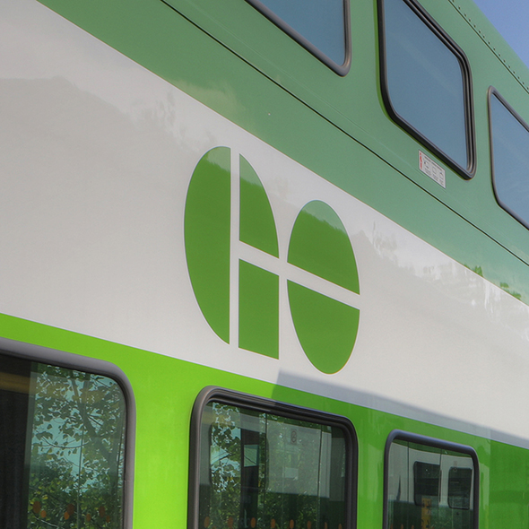 Hamilton, Ontario, Canada- August 4, 2019: The Go Train loading passengers in Ontario, Canada